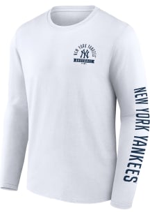 New York Yankees White Cotton Long Sleeve T Shirt