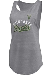 Milwaukee Bucks Womens Grey Triblend Tank Top