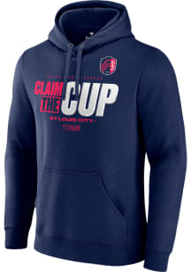 St Louis City SC Mens Navy Blue 2023 Playoff Participant Long Sleeve Hoodie