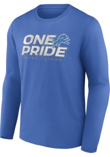 Detroit Lions Blue Full Defense Long Sleeve T Shirt