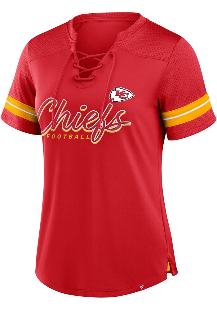 Kansas City Kansas City Kansas City Script Red & Gold Gameday Women's 2024 Cropped Fleece Pullover | Run It Back | Chiefs Kingdom