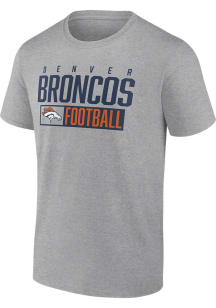 Denver Broncos Grey Fundamental Short Sleeve T Shirt
