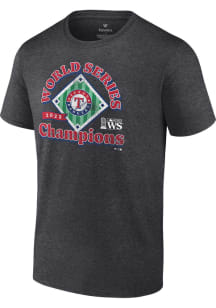Texas Rangers Charcoal 2023 WS Champs Franchise Guys Short Sleeve T Shirt