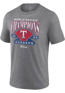 Texas Rangers Grey 2023 WS Champions Shut Out Short Sleeve Fashion T Shirt