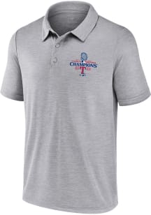 Texas Rangers Mens Grey 2023 WS Champions Curveball LC Short Sleeve Polo