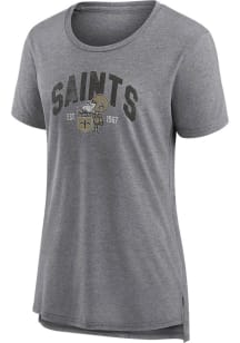 New Orleans Saints Womens Grey Drop It Short Sleeve T-Shirt