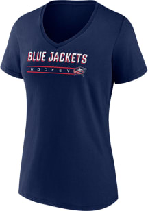 Columbus Blue Jackets Womens Navy Blue Iconic Short Sleeve T-Shirt
