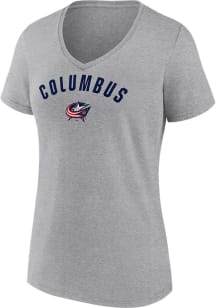 Columbus Blue Jackets Womens Grey Iconic Short Sleeve T-Shirt
