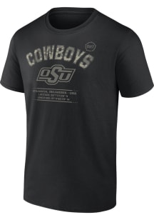 Oklahoma State Cowboys Black OHT Stencil Stacked Short Sleeve T Shirt