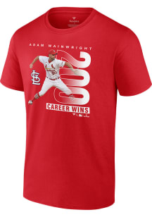 Adam Wainwright St Louis Cardinals Red 200 wins Short Sleeve Player T Shirt