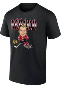 Connor Bedard Chicago Blackhawks Black Caricature Short Sleeve Fashion Player T Shirt
