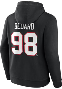 Connor Bedard Chicago Blackhawks Mens Black Name Number Player Hood
