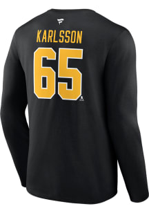 Erik Karlsson Pittsburgh Penguins Black Primary Long Sleeve Player T Shirt