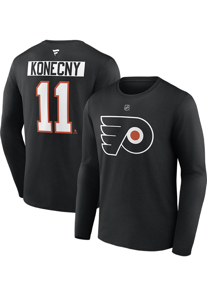 Travis Konecny Philadelphia Flyers BLACK Alt Long Sleeve Player T
