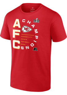 Kansas City Chiefs Red 2023 AFC Conference Champions Right Side Draw Short Sleeve T Shirt