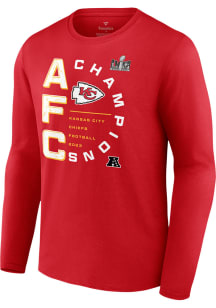 Kansas City Chiefs Red 2023 AFC Conference Champions Right Side Draw Long Sleeve T Shirt