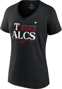 Texas Rangers Womens Black 2023 Division Series Clinch Locker Room Short Sleeve T-Shirt