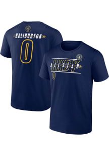 Tyrese Haliburton Indiana Pacers Navy Blue All Star 2024 Short Sleeve Player T Shirt
