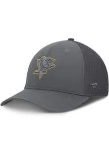 Pittsburgh Penguins Mens Grey Tonal Structured Stretch Spacer Mesh Flex Hat