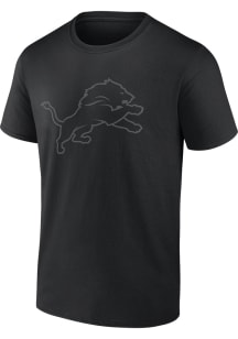 Detroit Lions Black Tonal Logo Short Sleeve T Shirt