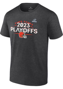 Cleveland Browns Charcoal 2023 Playoff Participant Short Sleeve T Shirt