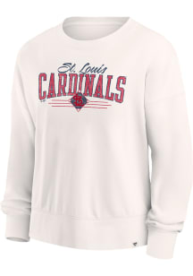 St Louis Cardinals Womens White Close the Game Crew Sweatshirt