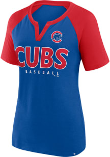 Chicago Cubs Womens Blue Shut Out Short Sleeve T-Shirt