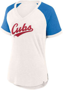 Chicago Cubs Womens White For the Team Short Sleeve T-Shirt