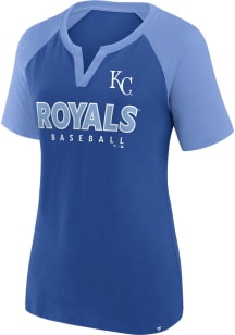 Kansas City Royals Womens Blue Shut Out Short Sleeve T-Shirt