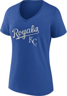 Kansas City Royals Womens Blue Shine Bright Short Sleeve T-Shirt