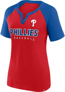 Philadelphia Phillies Womens Red Shut Out Short Sleeve T-Shirt