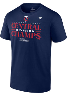 Minnesota Twins Navy Blue 2023 Division Champions Locker Room Short Sleeve T Shirt