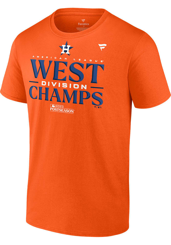 Profile Women's Fanatics Branded Orange Houston Astros 2023 Al West Division Champions Plus Size Locker Room V-Neck T-Shirt