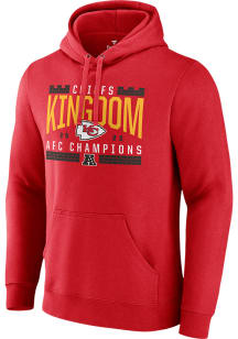 Kansas City Chiefs Mens Red 2023 AFC Conference Champions Hometown Long Sleeve Hoodie