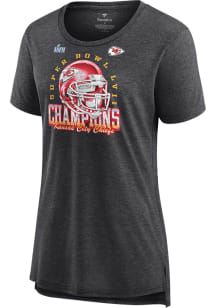 Kansas City Chiefs Womens Charcoal 2022 Super Bowl Champs Still Prime Short Sleeve T-Shirt