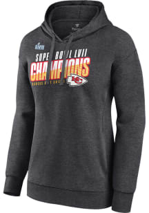 Kansas City Chiefs Womens Charcoal 2022 Super Bowl Champs Victory Formation Hooded Sweatshirt
