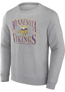 Minnesota Vikings Mens Grey Playability Long Sleeve Crew Sweatshirt