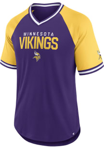 Minnesota Vikings Purple Hashmark Short Sleeve Fashion T Shirt