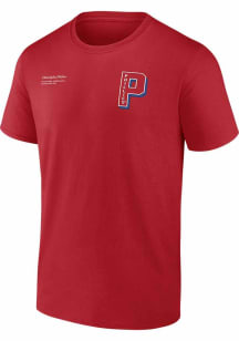 Philadelphia Phillies Red Split Zone Short Sleeve T Shirt