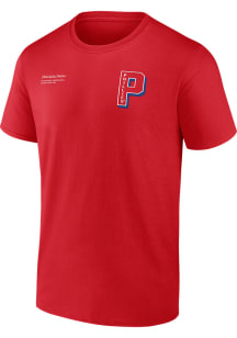 Philadelphia Phillies Red Split Zone Short Sleeve T Shirt
