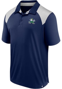 Notre Dame Fighting Irish Mens Navy Blue Primary Logo Short Sleeve Polo