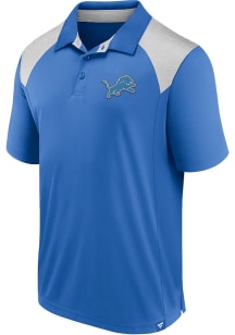 Detroit Lions Mens Blue Primary Striped Short Sleeve Polo