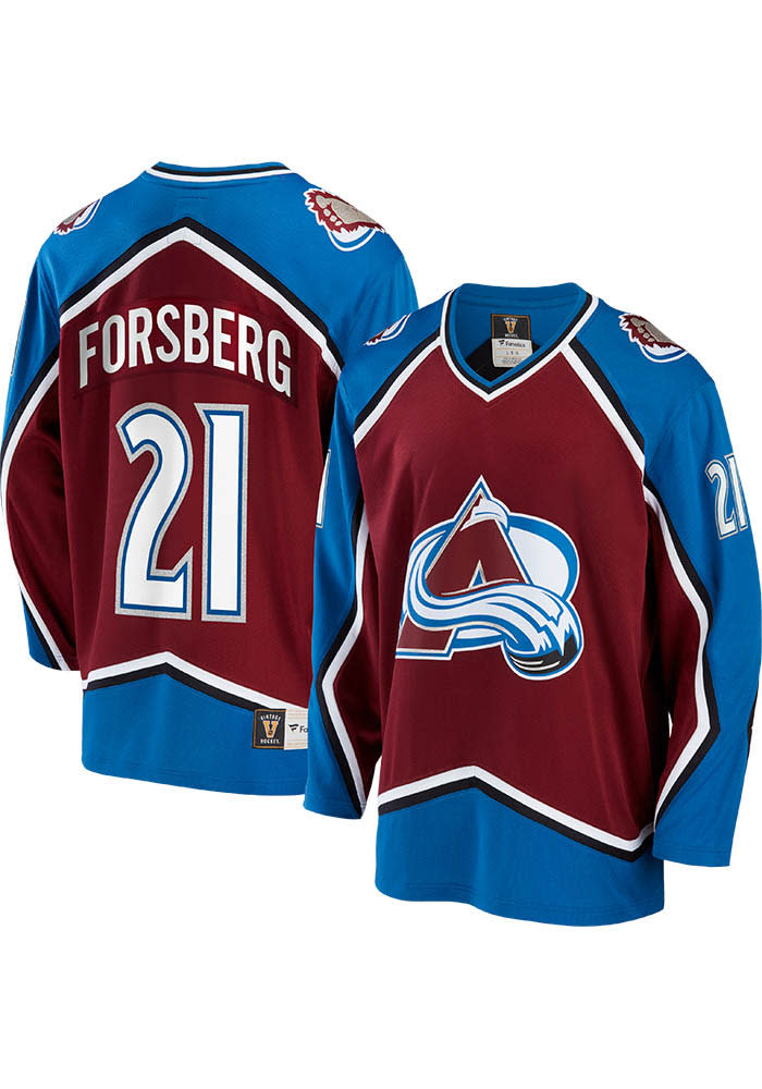 Colorado Avalanche No21 Peter Forsberg Burgundy Home USA Flag Stitched Jersey