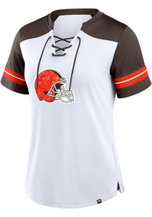 Cleveland Browns Womens Lace Up Fashion Football Jersey - White