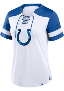 Indianapolis Colts Womens Lace Up Fashion Football Jersey - White