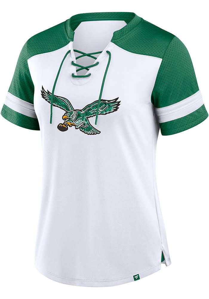 シャツ NFL EAGLES game shirts Philadelphia Eagles Womens WHITE Lace Up Fashion Football Jersey