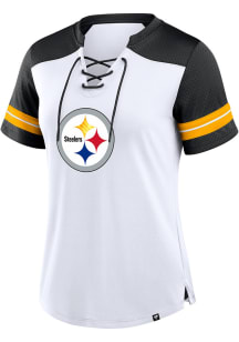 Pittsburgh Steelers Womens Lace Up Fashion Football Jersey - White