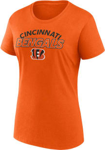 Cincinnati Bengals Womens Orange Fanwear Risk Short Sleeve T-Shirt