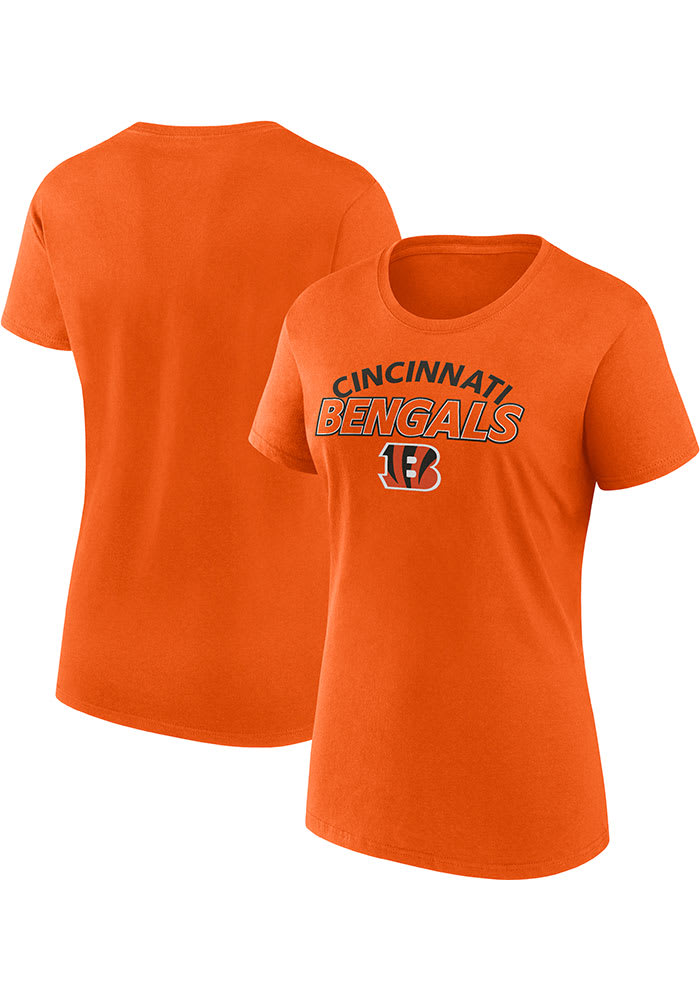 Cincinnati Bengals Womens Orange Fanwear Risk Short Sleeve T-Shirt