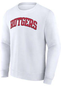 Rutgers Scarlet Knights Mens White Arch Name Long Sleeve Crew Sweatshirt
